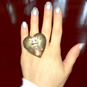 Princess Cat Heart Locket Ring 👑🐱💗